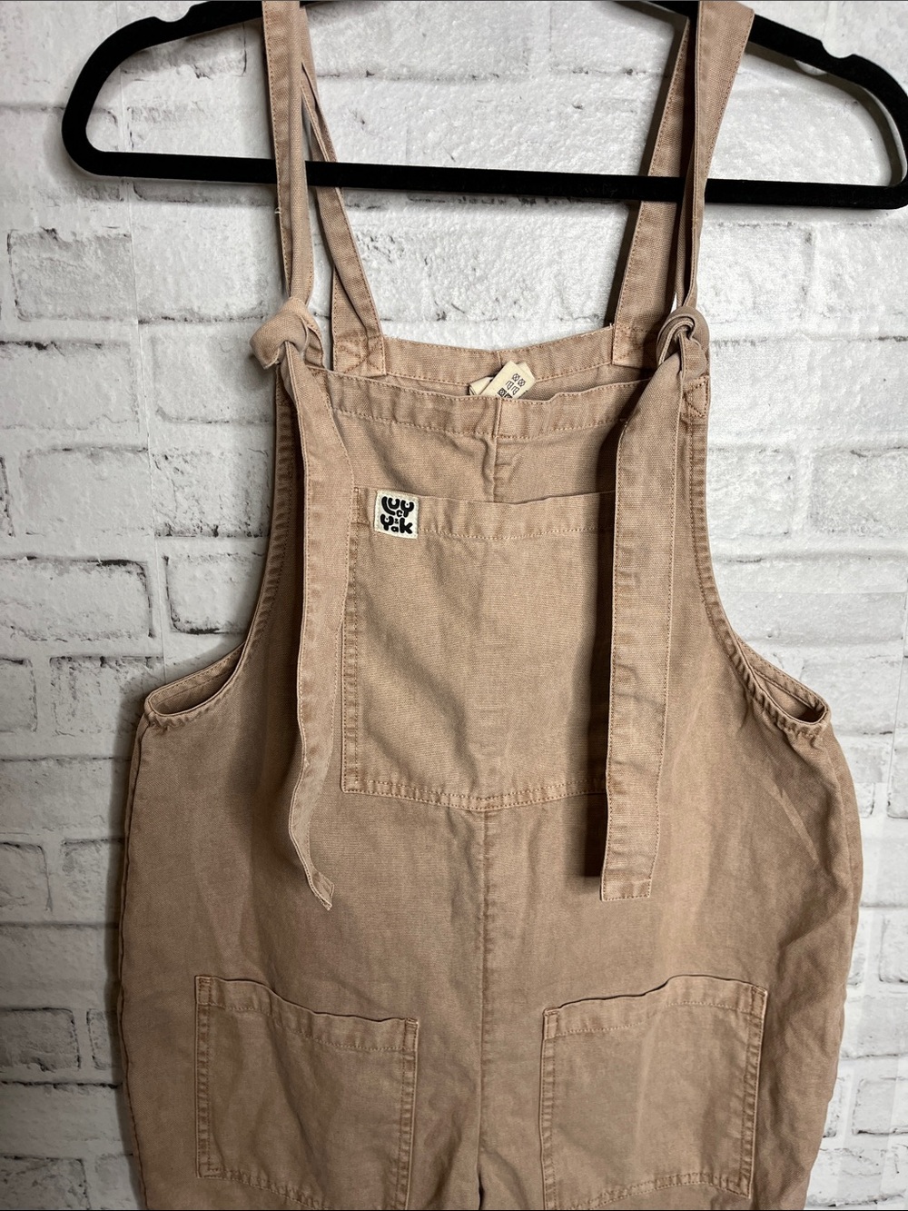 Lucy & yak tan cotton dungarees